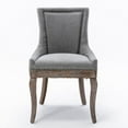 thumbnail image 2 of IVV Set of 2 Linen Tufted Dining Chairs with Nailhead Trim, Farmhouse Upholstered Armless Chairs with Solid Wood Legs, Gray, 2 of 10