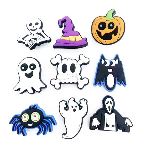 9 piezas de abalorios de zapatos de Navidad de Halloween, hebillas de zapatos de calavera de terror, accesorios de zuecos, decoración de sandalias para mujeres, niños, niñas, adultos, hombres, Navida TUNC Sencillez