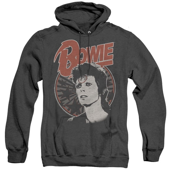David Bowie Space Oddity Adult Heather Hoodie Sweatshirt Black
