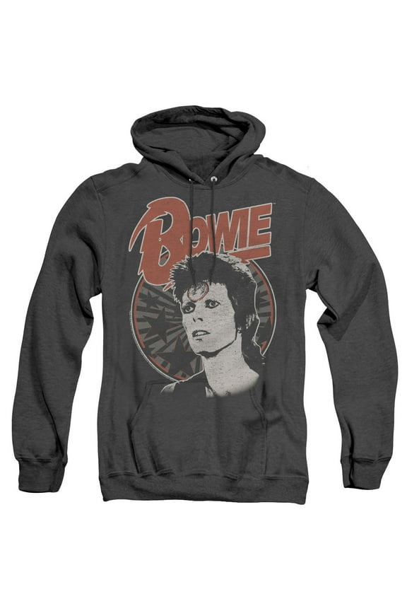 David Bowie Space Oddity Adult Heather Hoodie Sweatshirt Black