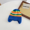 thumbnail image 5 of Boys Winter Hat Winter Knit Baby Hat Twist Warm Beanie for Boys Girls Infant Toddler Baby Beanie with Pompom-Blue, 5 of 5