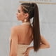 thumbnail image 3 of Extensión de cabello de cola de caballo larga y recta para mujer envoltura de aspecto natural, 3 of 8