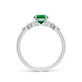 thumbnail image 2 of ANGARA Lab Grown Round Emerald Side Stone Engagement Ring for Women in 14K White Gold (Size-6mm) | May Birthstone, Birthday, Anniversary, Jewelry Gift for Women | Lab-Grown Emerald Ring, 2 of 8