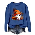 thumbnail image 4 of XIAONU Womens Sweatshirts Halloween Ghost Print Hoodless Sweatshirt Long Sleeve Round Neck Peasure Pullover Hoodless Sweatshirt, 4 of 4