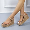 thumbnail image 3 of AnuYalue Womens Wedge Sandals Clear Straps Open Toe Platform Sandals High Heels Dressy Sandals Ankle Strap Sandals Summer Beach Ladies Comfortable Shoes 2025, 3 of 6