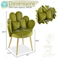 thumbnail image 6 of Ktaxon Vanity Makeup Chair Comfy Accent Chair Small Office Chair with Flower Back and Lumbar Pillow for Living Dining Room Bedroom Home Office Velvet Green, 6 of 10