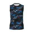 thumbnail image 4 of Yiaed Blue Sports Car Print Men's Singlet Vests Summer Running Muscle Tank Tops Gym Undershirt Round Neck Sleeveless for man, 4 of 5