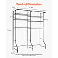 thumbnail image 2 of VEVOR Over Washer and Dryer Storage Shelves, 6 Tiers Laundry Room Drying Rack with Hanger Rod and Hooks, Two Rows Adjustable Washer Shelves Space Saver, for Laundry Room Storage & Organization, Black, 2 of 9