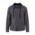 thumbnail image 5 of Hollywood Men's Denim Button Up Hooded Shacket with Long Sleeves, Sizes S-XL, 5 of 5