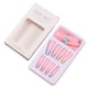 thumbnail image 2 of Uñas postizas, uñas postizas, regalos para mujeres que usan uñas al por mayor, uñas largas trapezoidales ruborizadas, cadena de tablero de ajedrez, camelia, manicura de uñas para usar., 2 of 2