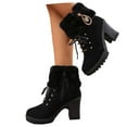 thumbnail image 3 of Women's Ankle Boots Casual Heel Platform Winter Warm Lined Mid Calf Booties Comfortable Footwear, 3 of 9