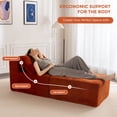thumbnail image 3 of BYBYME Cloud Sectional Couch Versatile Sofa Chair with Ottoman Modern Comfy Modular Corduroy Sofa for Living Room,Tufted 2-Seat Sleeper Chair,Sofa in A Box,No Assembly Required,Orange, 3 of 9