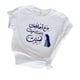 thumbnail image 5 of Camiseta de manga corta para mujer, camiseta con letras estampadas, ropa de calle con cuello redondo, camisetas de verano para ir de compras y oficina blanco y m, 5 of 10