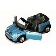 Mini Cooper S Convertible, Blue - Kinsmart 5089D - 1/28 scale Diecast Model Toy Car (Brand New, but NOT IN BOX)