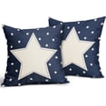 thumbnail image 2 of 4th of July Pillow Covers 20x20 Inch Set of 2 Patriotic Independence Day Navy Blue Stars Print Decorative Throw Pillows Seasonal Farmhouse Memorial Day Summer Pillow Cases Couch Bed Sofa Decor, 2 of 6