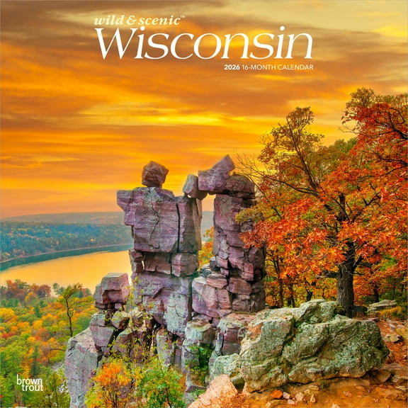 Wisconsin Wild & Scenic | 2026 12x24" (Hanging) Wall Calendar | Plastic-Free