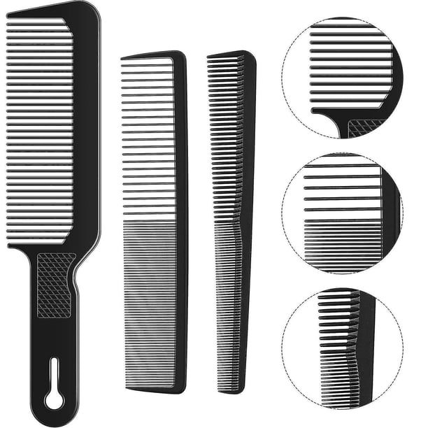 Juego de peine de barbero para hombre, 3 uds., corte de pelo cónico, cortapelos de parte superior plana, peine de barberología, peine de fibra resistente al calor ShuxiuWang 8390614714359