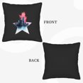 thumbnail image 6 of Set of 2 Decorative Throw Pillow Covers 18x18in - Modern Black Background with Vibrant Star-Shaped City Skyline Design, 6 of 8