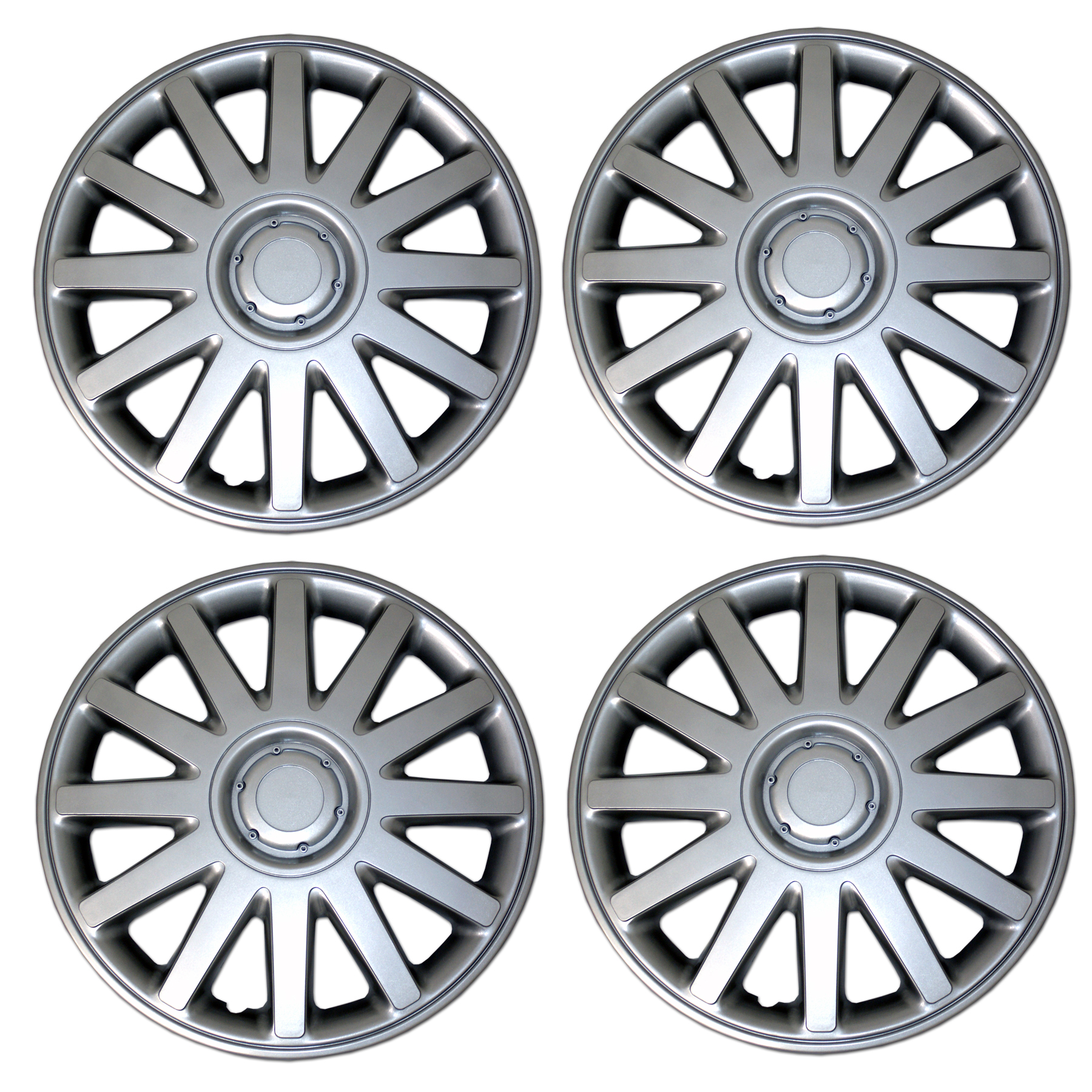 TuningPros WSC3610S17 Set of 4 Metallic Silver Hubcaps 17" Hub Caps