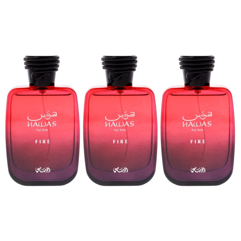 Rasasi Hawas Collection - Hawas Fire - Pack of 3 , 3.38 oz EDP