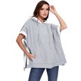 thumbnail image 4 of Womens Oversized Short Sleeve Hoodie Side Slits Pullover Sweater Top, 4 of 5