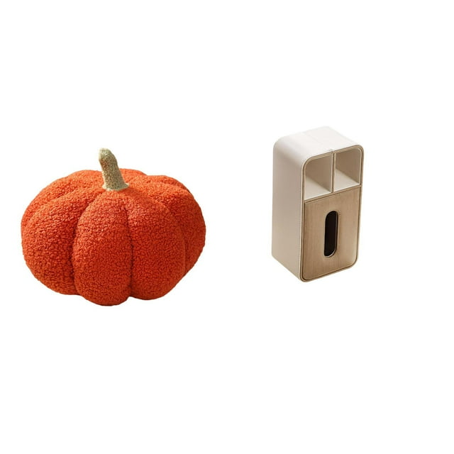 Almohadas de calabaza de Halloween,Almohadas de calabaza de Halloween Decoración del hogar Suave,Cojines de calabaza para Halloween,peluches,sofá,caja de pañuelos,Funda para caja de