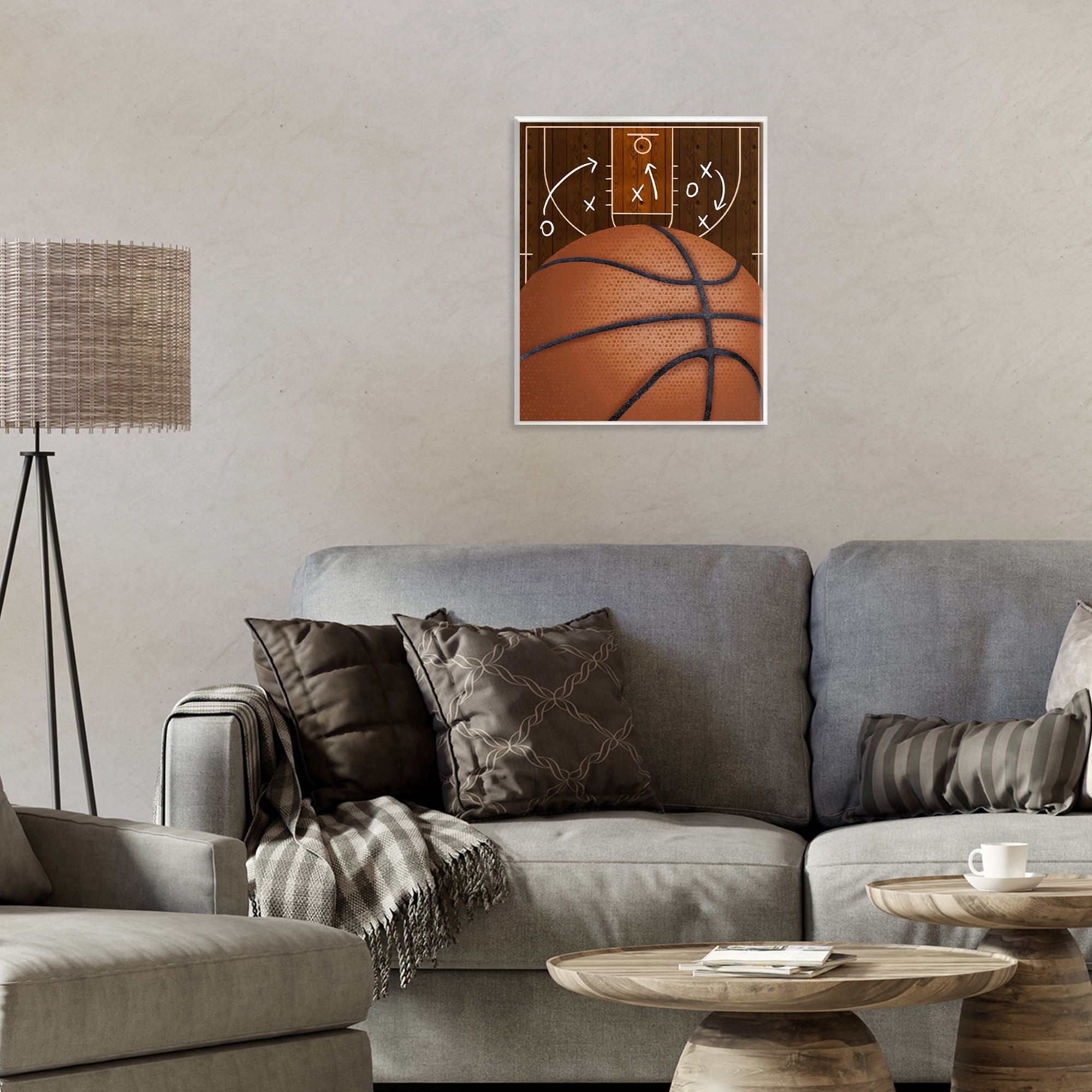 Stupell Industries Basketball Court Tactics Wall Plaque Art, design by Jennifer Stith