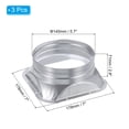 thumbnail image 2 of Unique Bargains Bride de Raccord de Conduit 6 Pouces Interface Carrée à Ronde Bride de Tuyau Droit, 3 Pcs, 2 of 5