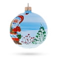 thumbnail image 2 of Enchanting Snowman with Bird House and Santa Glass Ball Christmas Ornament 3.25 Inches, 2 of 5