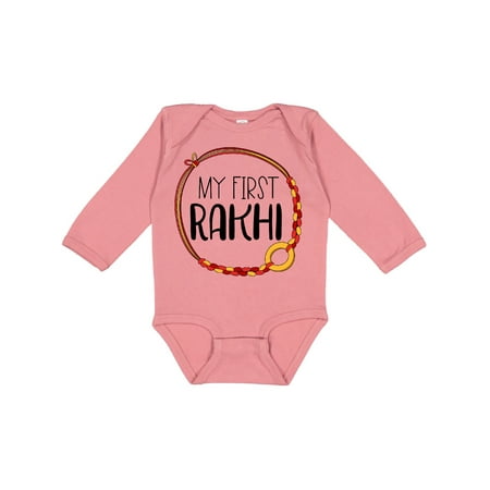 

Inktastic My 1st Rakhi Bracelet Raksha Bandhan Red and Gold Bracelet Gift Baby Boy or Baby Girl Long Sleeve Bodysuit