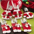 thumbnail image 4 of Toystoory 1/2/3 juego de soporte de vajilla de Navidad para cuchillo, tenedor, juego de cubiertos, falda, pantalones, soporte de cubiertos de Año Nuevo, Kits de decoración para fiestas 2 juegos Toystoory JJ14690-03B, 4 of 6