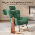 thumbnail image 6 of Lofka Rocking Chair, Accent Chair with Adjustable Headrest for Living Room Furniture, Retro Green Teddy Upholstered, 6 of 12