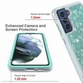 thumbnail image 4 of Samsung Galaxy S21 FE Case, [NOT FIT Samsung S20 FE] Military Grade 12 Feet Drop Proof Phone Cover with Glitter Spot Diamond -Teal, 4 of 4