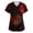 Deep Red, variant on Halloween Costume Scrubs for Women - V-Neck Print, Pockets, Short Sleeve Nurse Tunic, Lightweight Uniform,Saffron S
