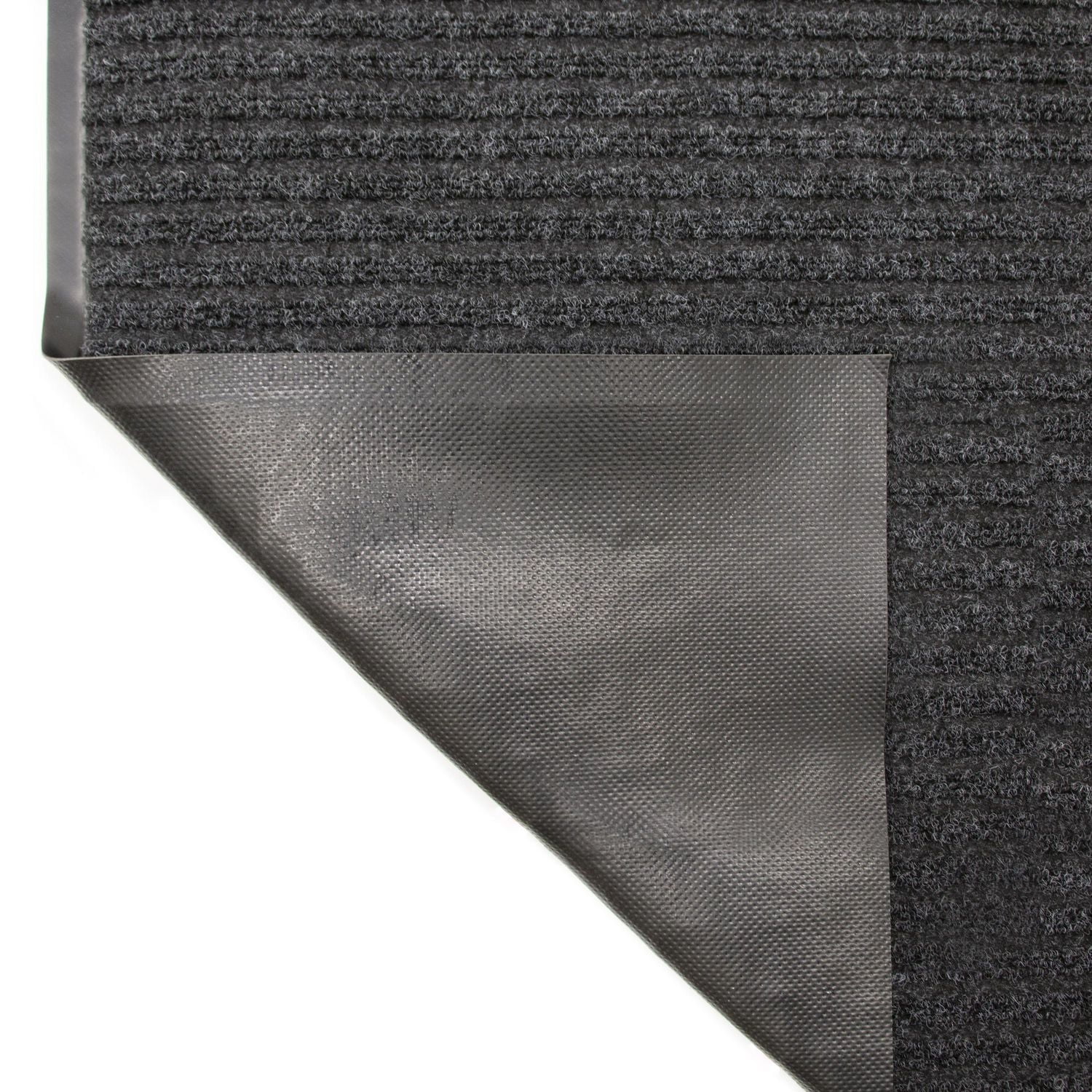 Mainstays 3 ft. x 4 ft. Platinum Needlepunch Charcoal Doormat with Vinyl Backing, 3-ft x 4-ft Indoor/Outdoor