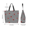 thumbnail image 5 of Yiaed Ladybugs on Black and White Striped Print Handbag for Women Tote Purse Shoulder Bag Large Fashion Hobo Purse Handbag Shopping Tote, 5 of 5