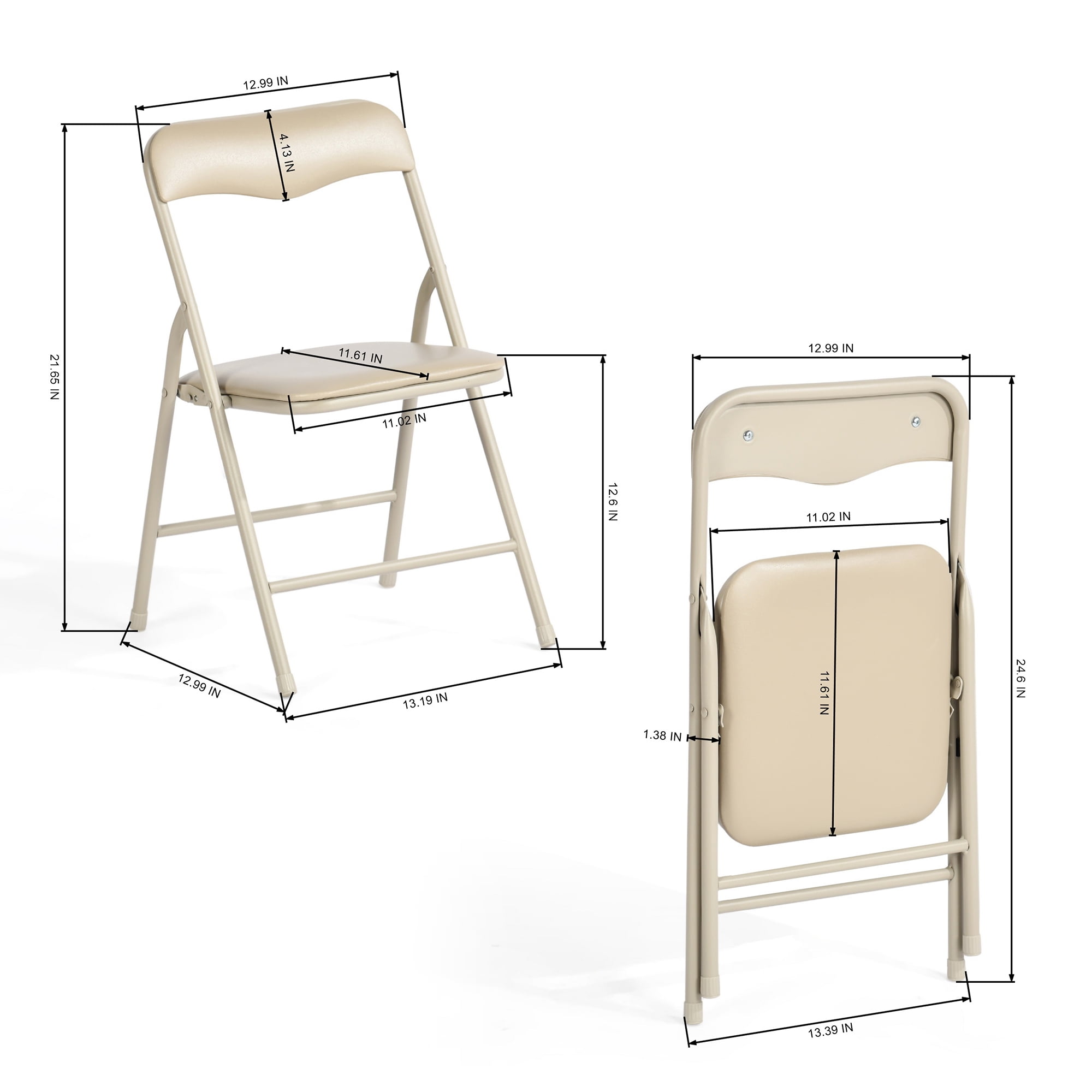Homy Casa Kids 5-Piece Folding Activity Table and Chair Set, Classic Beige