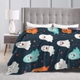 thumbnail image 4 of DouZhe Ultra-Soft Micro Fleece Lightweight Flannel Bed Blanket, Cute Halloween Theme Ghosts Print Cozy Warm Throw Blankets, 40"x30", 4 of 7