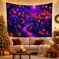 thumbnail image 3 of Fantastical Nocturnal Dominated With By Glowing Neon Colors, Spooky Gothic for Gothic Decor Fans, Dark Art Decor, Halloween Gift, Tapestry Wall Hanging for Bedroom and Dorm, 3 of 7