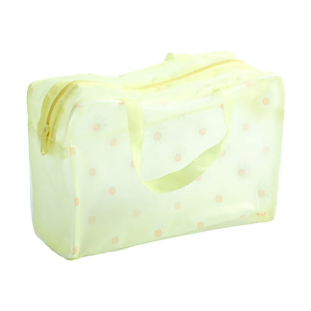 Neceser de viaje portátil, neceser de maquillaje para mujer, bolsa de almacenamiento para el baño de gran capacidad, bolsa organizadora floral transparente reforzada