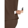 thumbnail image 2 of Infinity Scrub Top for Women Contemporary Fit Round Neck 3 Pocket with Covered Placket with Partial Zip - IN622A, S, Espresso, 2 of 6