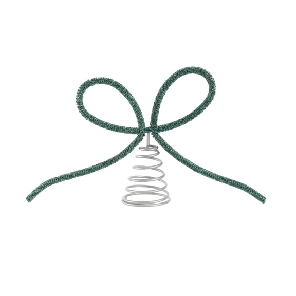 Elegant Gold Christmas Tree Topper Bow with Sparkling Rhinestones, Luxurious Festive Decoration for Medium and Large Trees, Durable and Stylish Holiday Ornament for Celebrations