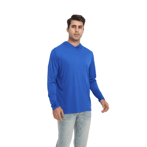 Zfeel Hooded Pullover for Men, Men's Active Hoodie, Moisture-Wicking & Lightweight, Royal, S