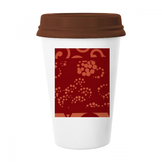 Chinese Japanese Style Asia Wave Dot Pattern Mug Coffee Drinking Glass Pottery Cerac Cup Lid