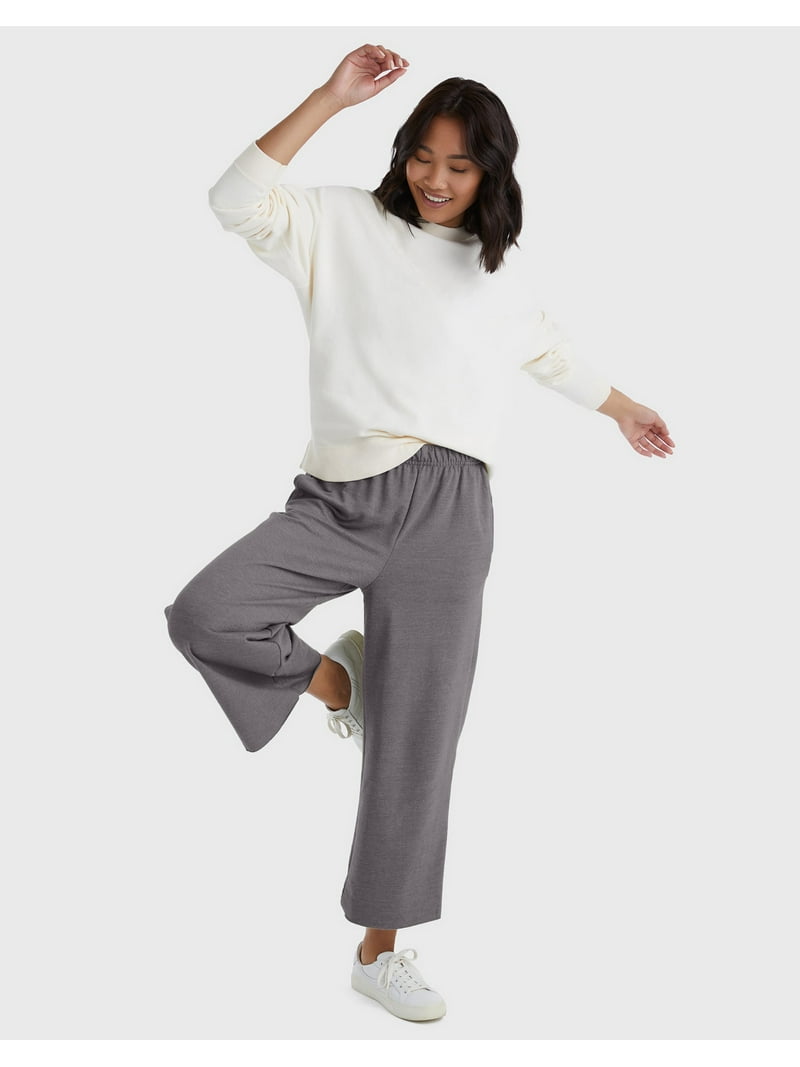 Hanes Originals Women's Lightweight French Terry Wide Leg Cropped