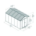 thumbnail image 6 of Palram - Canopia Rubicon 8' x 12' Polycarbonate/Aluminum Shed - Gray, 6 of 9