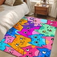 thumbnail image 4 of Colorful Cat Area Rugs 2.7'x5', Washable Small Throw Rugs for Kitchen Bedroom, Modern Abstract Art Cartoon Indoor Outdoor Rug Non-Slip Low Pile Carpet Runner Reversible Floor Mats, 4 of 8