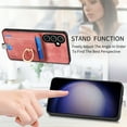 thumbnail image 6 of Allytech for Samsung Galaxy S23 FE 2 in 1 Detachable Wallet Case, Retro PU Leather Ring Kickstand Card Slots Case for Women Men, Strong Magnetic Shockproof Anti-Scratch Slim Case - Pink, 6 of 11