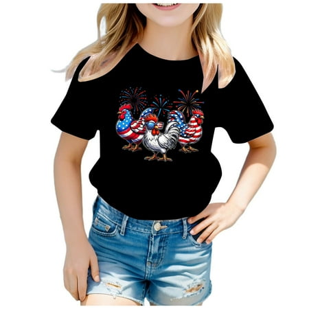 

Children Independence Day Theme Printing Fashion Part Print Short Sleeve Round Neck T Shirt Tops Girl Long Sleeve Tunic Big Girls Clothes Size 16 18 Month T Shirt Baby Girl Shirt Dress Graphic 5t