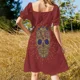 thumbnail image 5 of Vestido de manga corta Golden rina vestido de noche para mujer ropa de mujer novedades de verano, 5 of 7